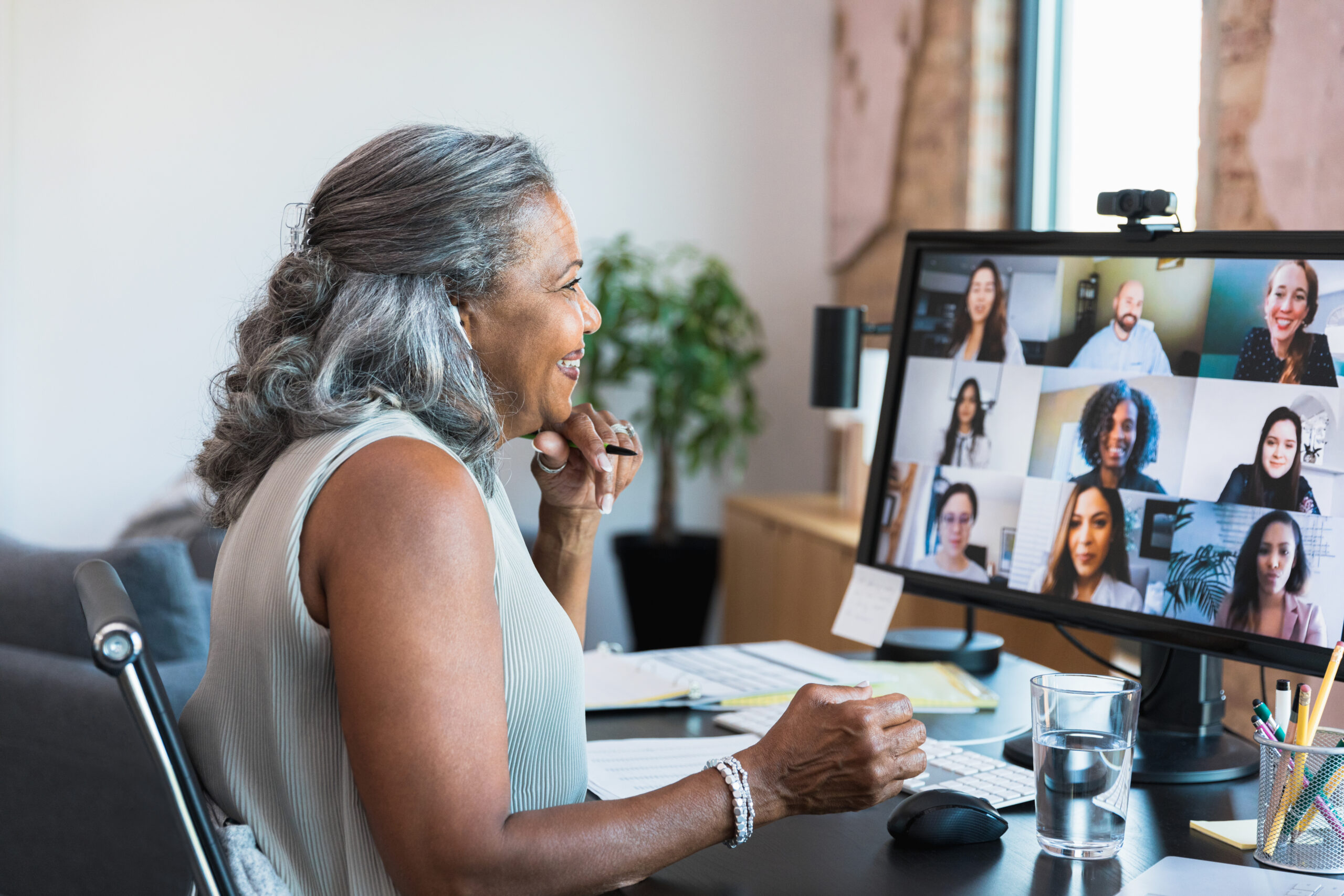 Doctor on a webcall with other doctors